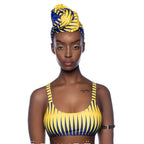 2019 High Waist Bikini Set with Striped Print