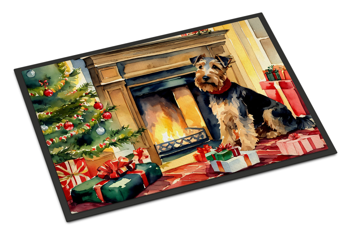 Welsh Terrier Cozy Christmas Doormat