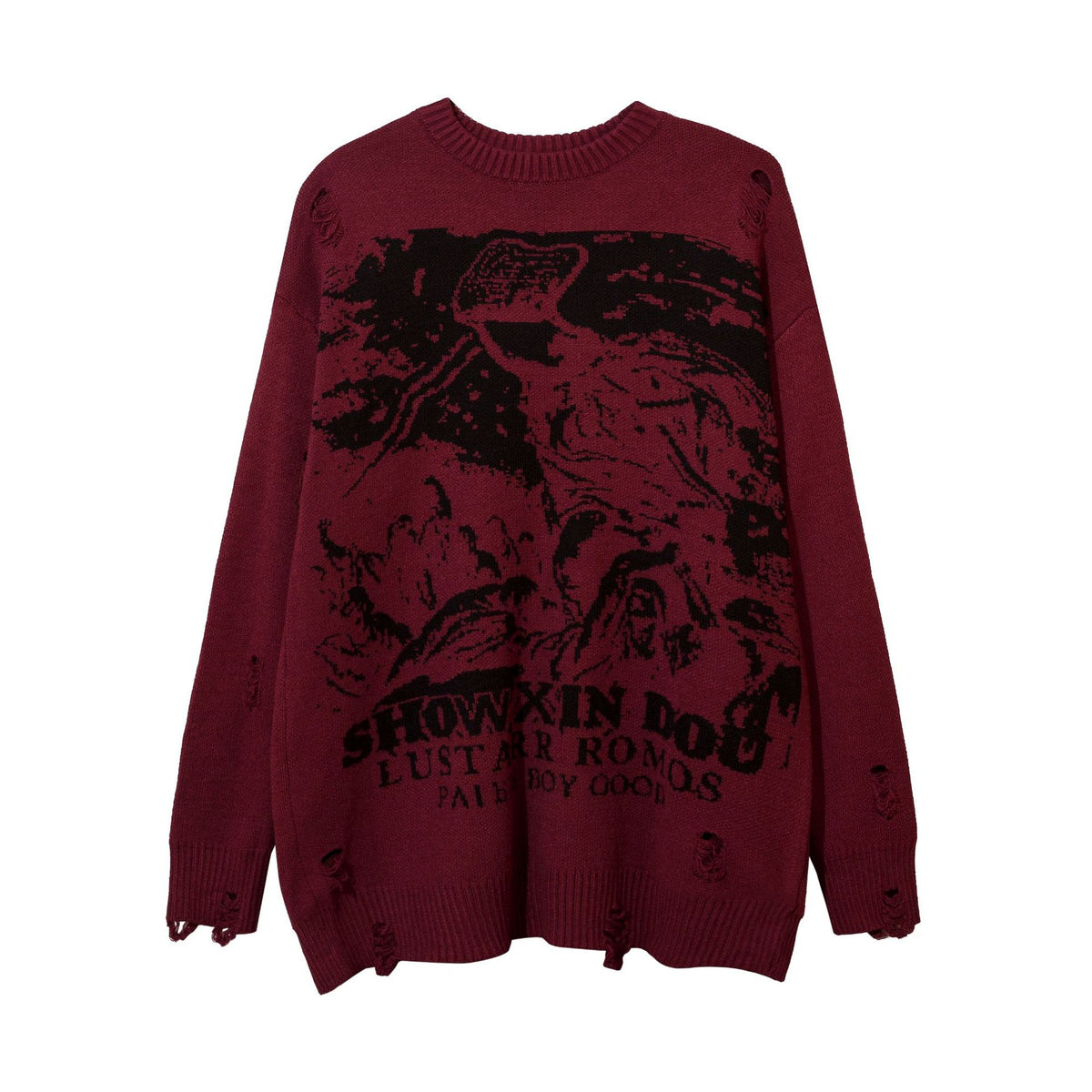 Couple's Ripped Sweater in Hip Hop Street Style Design