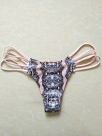 Women's Pink Snake Print Strappy Bikini Set