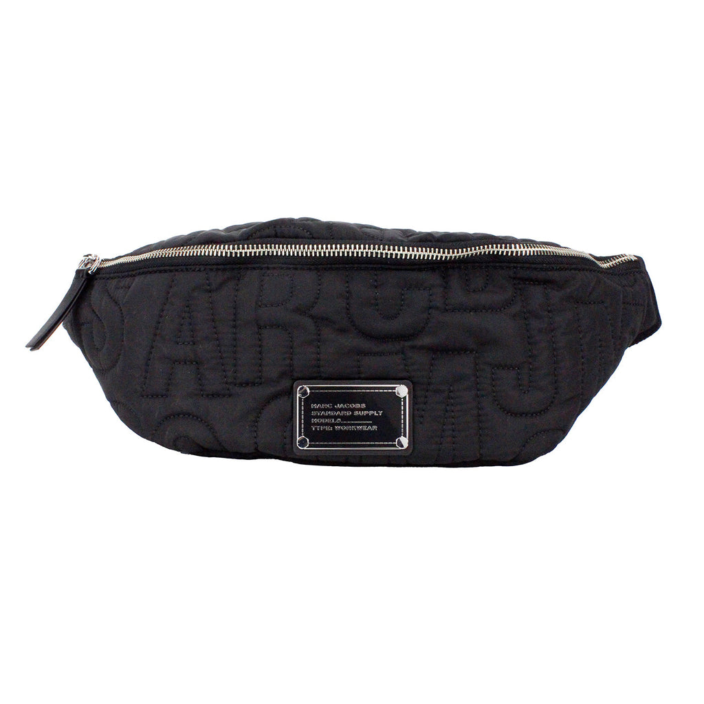 Marc Jacobs Medium Black Quilted Nylon Sling Belt Bag