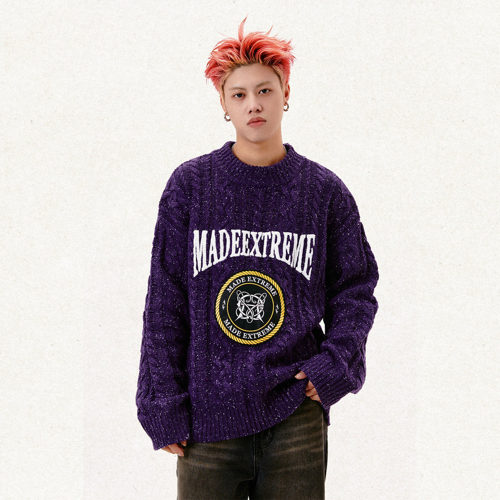 Vintage Thick Twisted Snowflake Sweater for Men