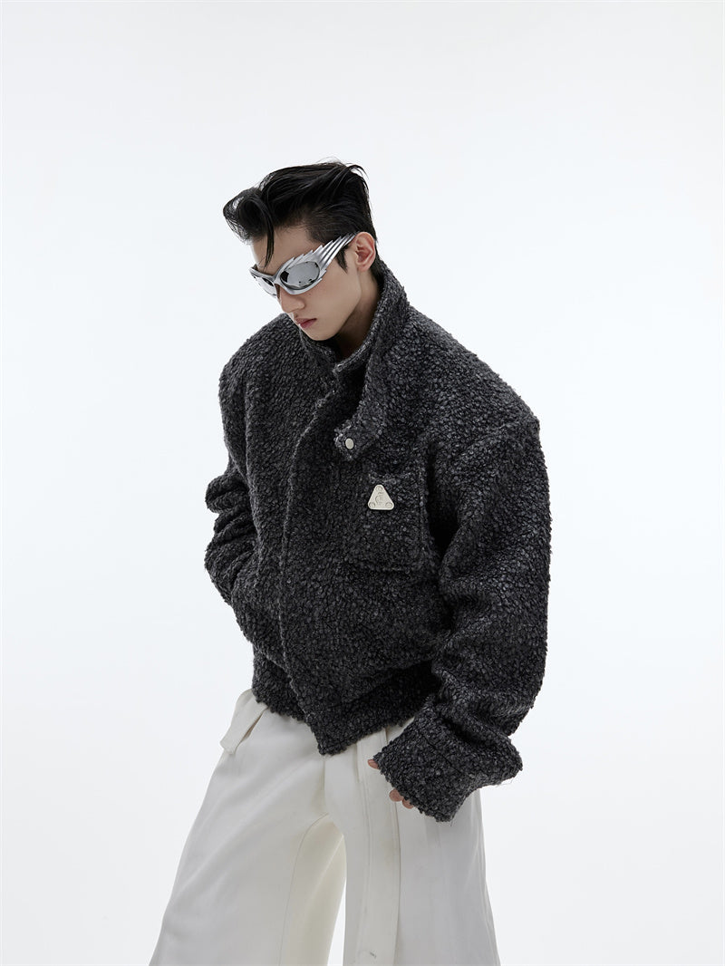 Men's Cropped Woolen Silhouette Jacket