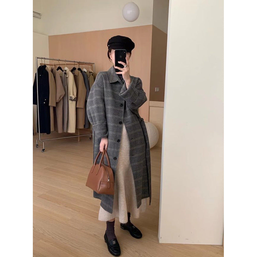 Woolen Coat - Temperament Goddess Fan Design