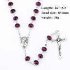 Beaded Crucifix Rosary Necklace