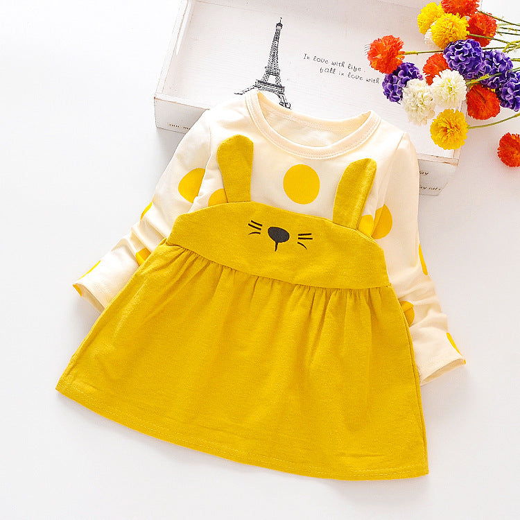 Girl's Cotton Long-Sleeved Dress