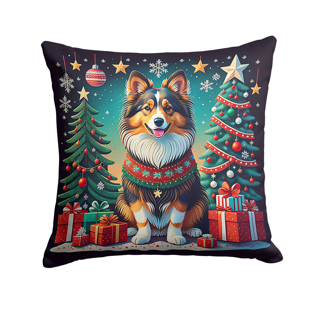 Sheltie Christmas Throw Pillow