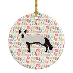 Silver Fox Christmas Ceramic Ornament