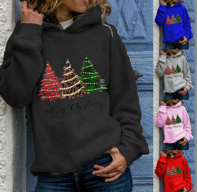 Merry Christmas Tree Hoodie - Plus Size Loose Top | Streetwear