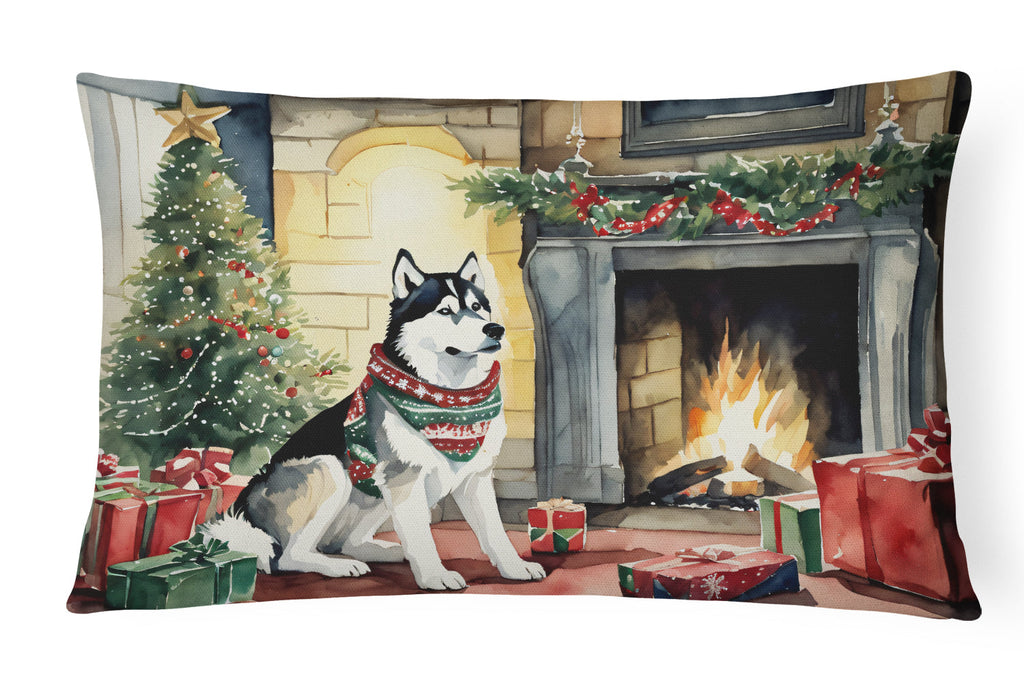 Siberian Husky Cozy Christmas Throw Pillow