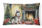 Siberian Husky Cozy Christmas Throw Pillow