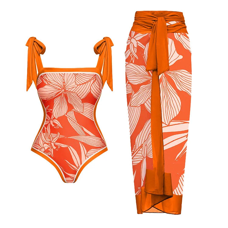 2024 Amazon AliExpress Floral Print Swimsuit Set