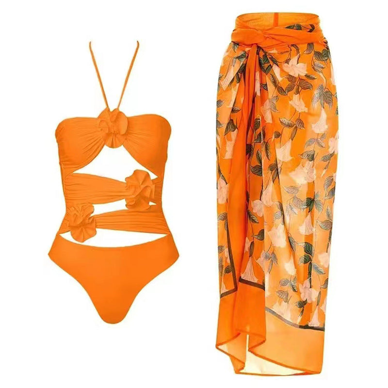 Bohemian Style Women's Swimsuit with Beach Dress