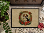 Beagle Christmas Flowers Doormat