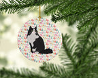 Ragamuffin Cat Christmas Ceramic Ornament