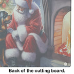 Rottweiler and Santa Claus Glass Cutting Board