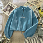 Women's Hooded Fleece Pullover with Embroidery | Streetwear