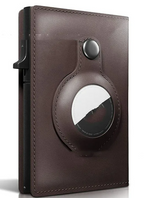 Leather Case Card Holder Aluminum Alloy Crazy Horse