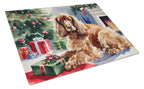 Cocker Spaniel Cozy Christmas Glass Cutting Board