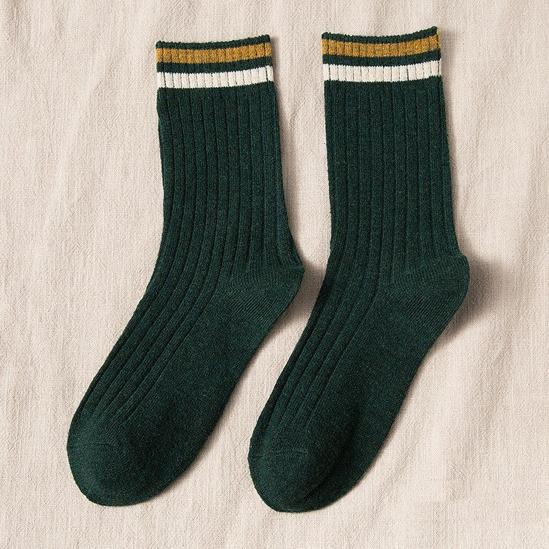 Women's Thickened Color Contrast Wool Socks