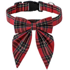 Christmas Plaid Dog Collar Bow Tie