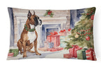 Fawn Boxer Christmas Throw Pillow