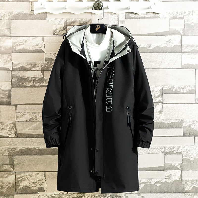 Men's Casual Mid-Length Thin Loose Windbreaker Jacket