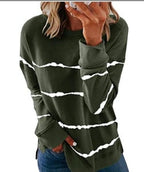 Women's Tie Dye Striped Long Sleeve Crewneck Sweatshirt | Streetwear