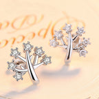 Silver Christmas Tree Earrings