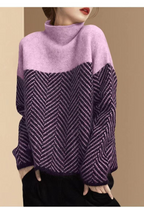 Colorblock Turtleneck Sweater