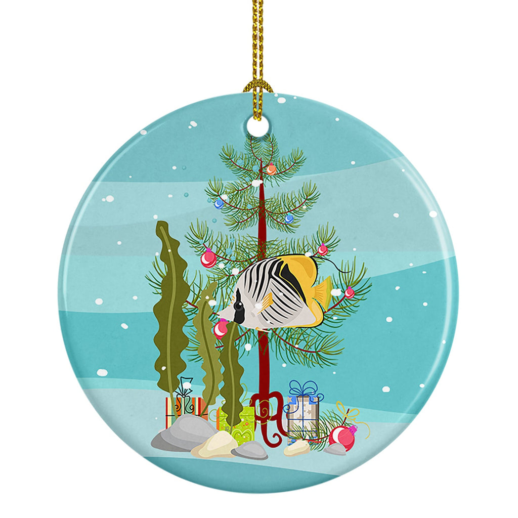 Butterfly Fish Merry Christmas Ceramic Ornament