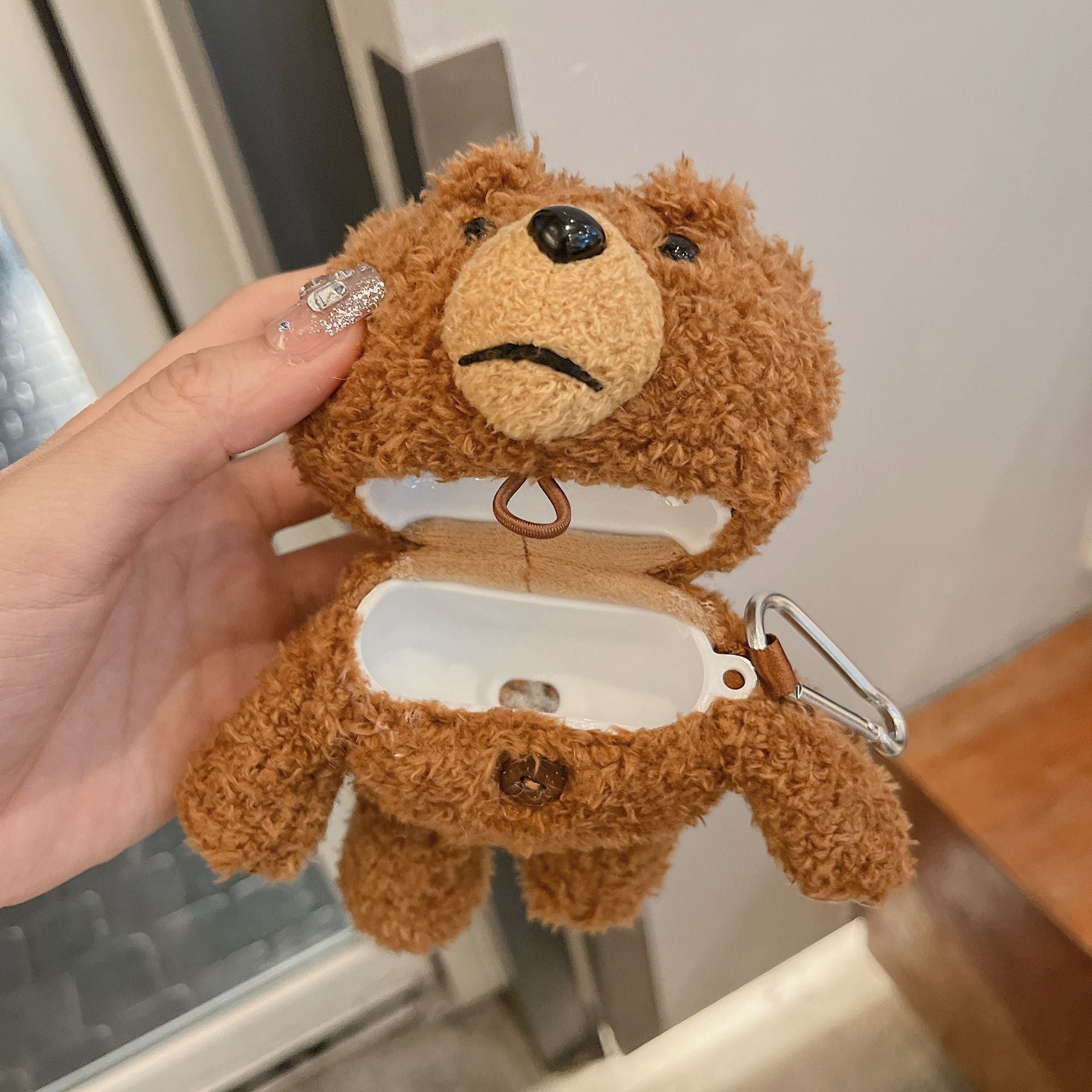 Plush Cartoon Teddy Bear AirPods Case for Apple 1/2