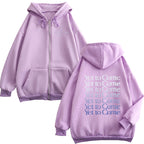Purple Zip Hoodie Sweater for Women | Streetwear
