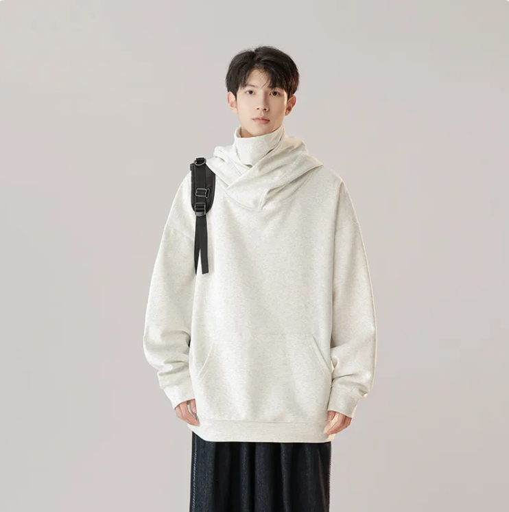 Men's Mechanical Style Hooded Turtleneck Sweater – Autumn & Winter Workwear
