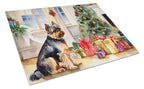 Brussels Griffon Cozy Christmas Glass Cutting Board