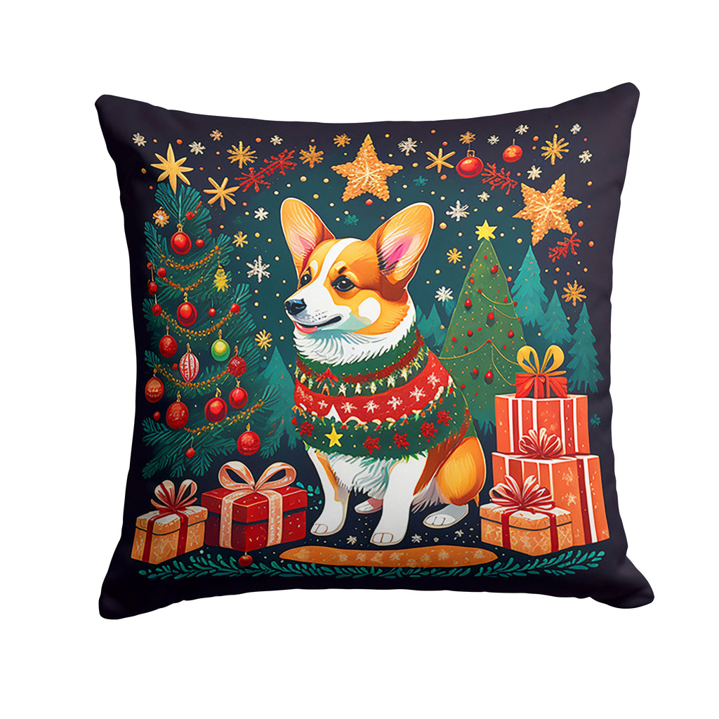 Corgi Christmas Throw Pillow