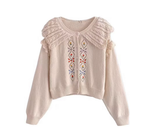 Japanese Vintage Handmade Childlike Flower Sweater