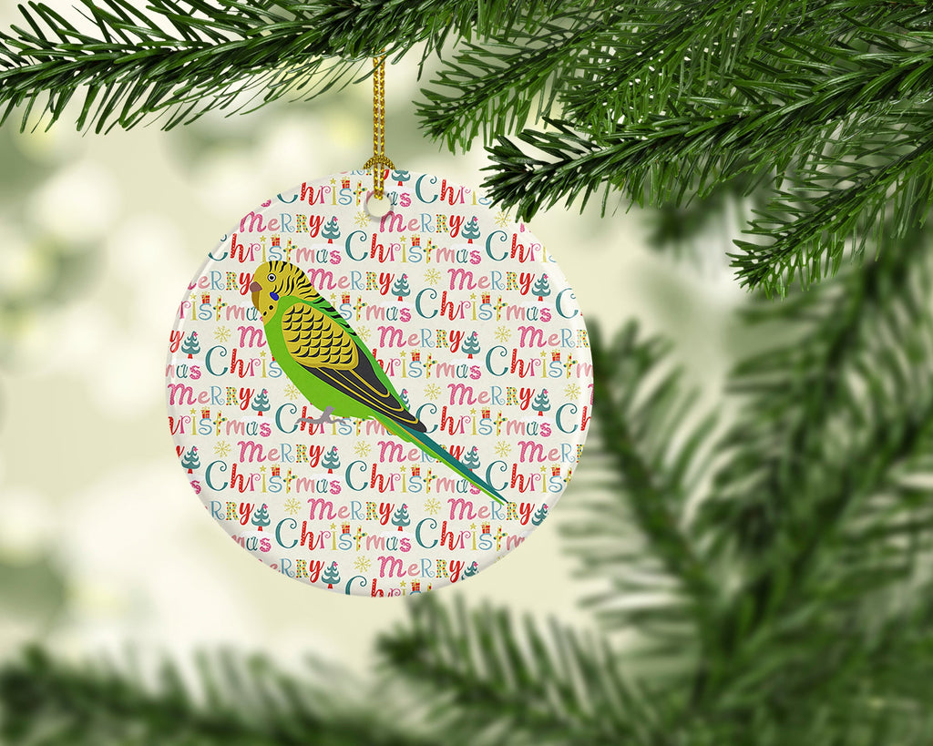 Budgerigar Christmas Ceramic Ornament