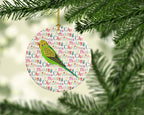 Budgerigar Christmas Ceramic Ornament