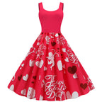 Piano Keys and Music Note Print Sleeveless Swing Dress