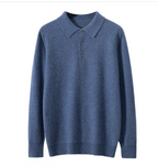 Men's Cashmere Knitted Polo Collar Shirt