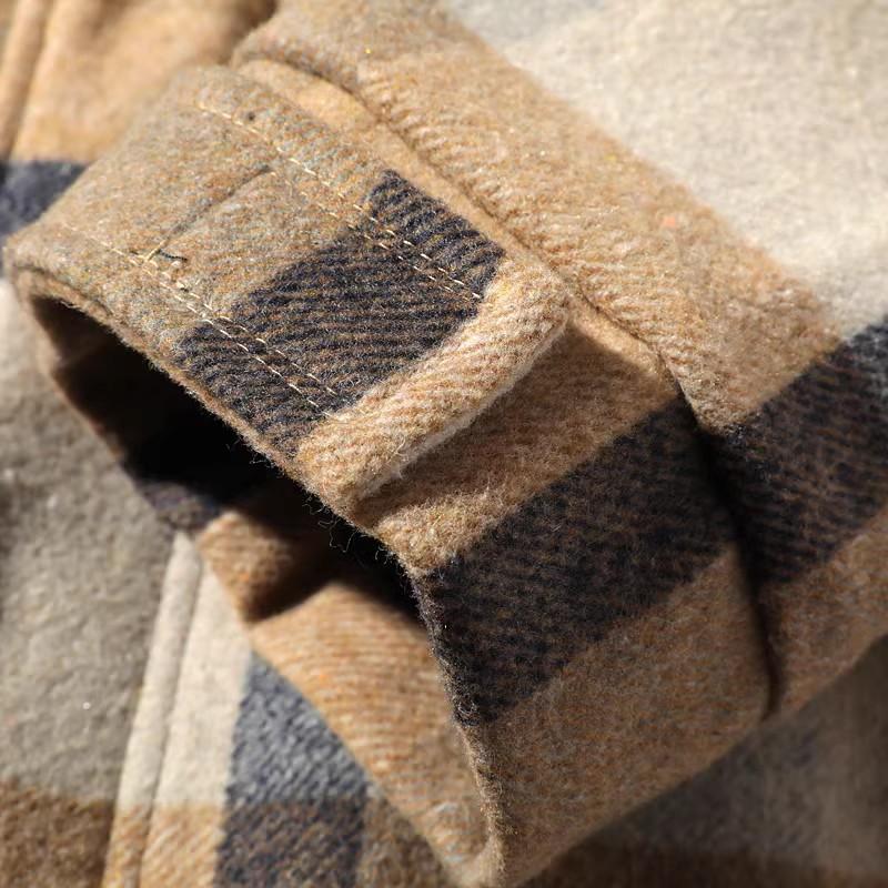 Men's Thick Woolen Plaid Coat - Retro Oversized Jacket