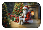 Fox Terrier and Santa Claus Dish Drying Mat