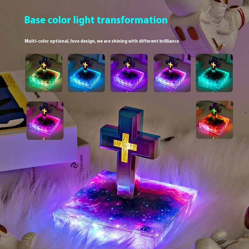 Floating Magnetic Cross Bible Lamp | Christian Home Decor