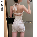 Cut Out Halter Neck Bodycon Dress for Parties