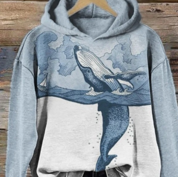 Hooded Sweatshirt Coat with Loose Draping Effect | Streetwear