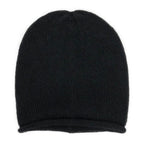 Black Essential Knit Alpaca Beanie | Embroidered Cap