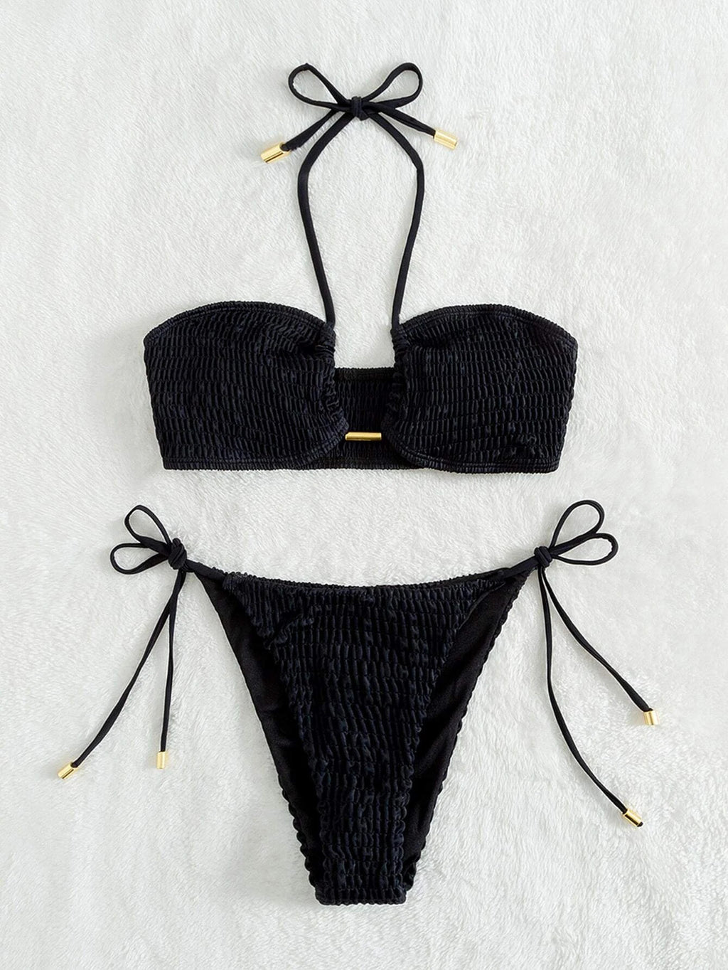 Fashionable Solid Color Women's Bikini Swimwear Set