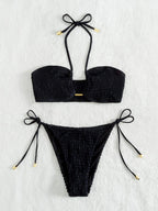 Fashionable Solid Color Women's Bikini Swimwear Set