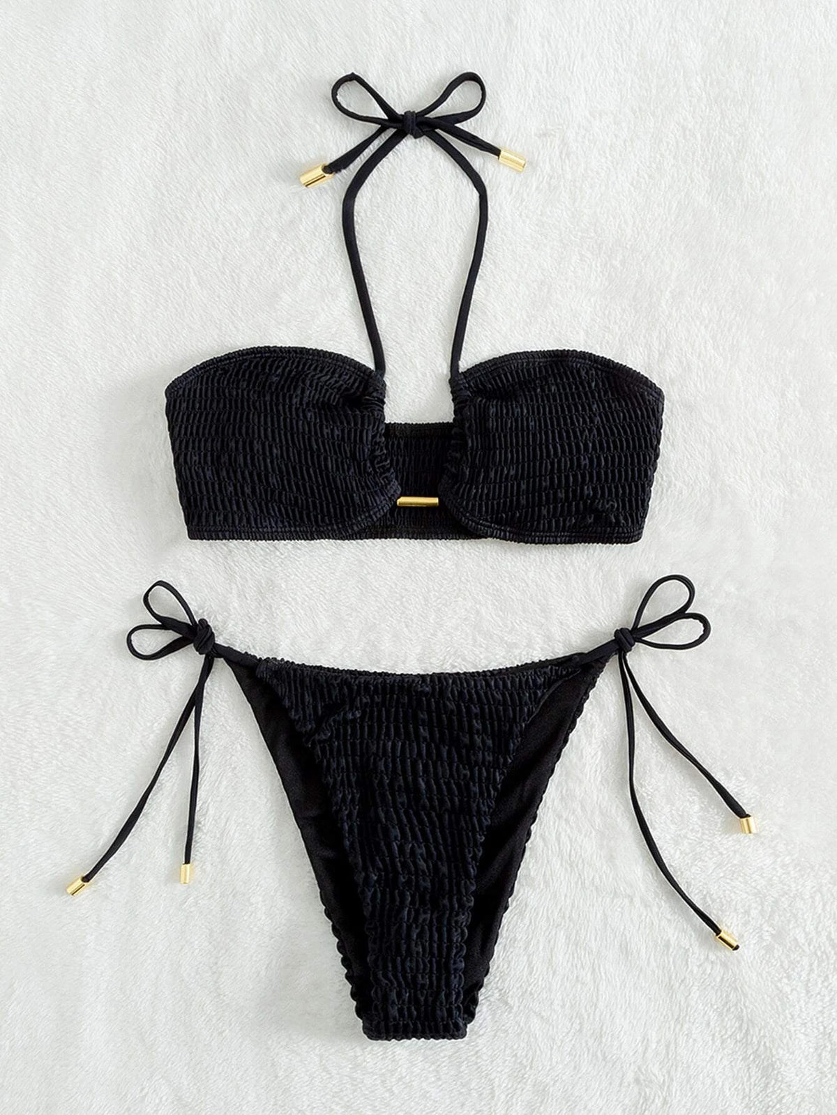 Fashionable Solid Color Women's Bikini Swimwear Set